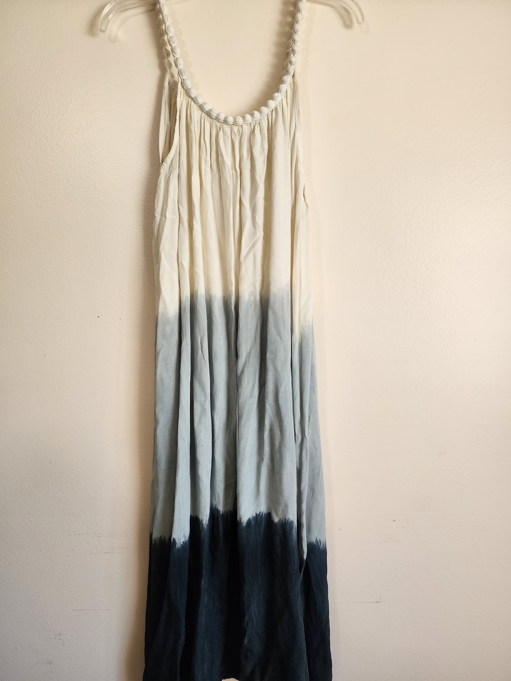 Bali Cream to Navy Ombre Maxi Dress